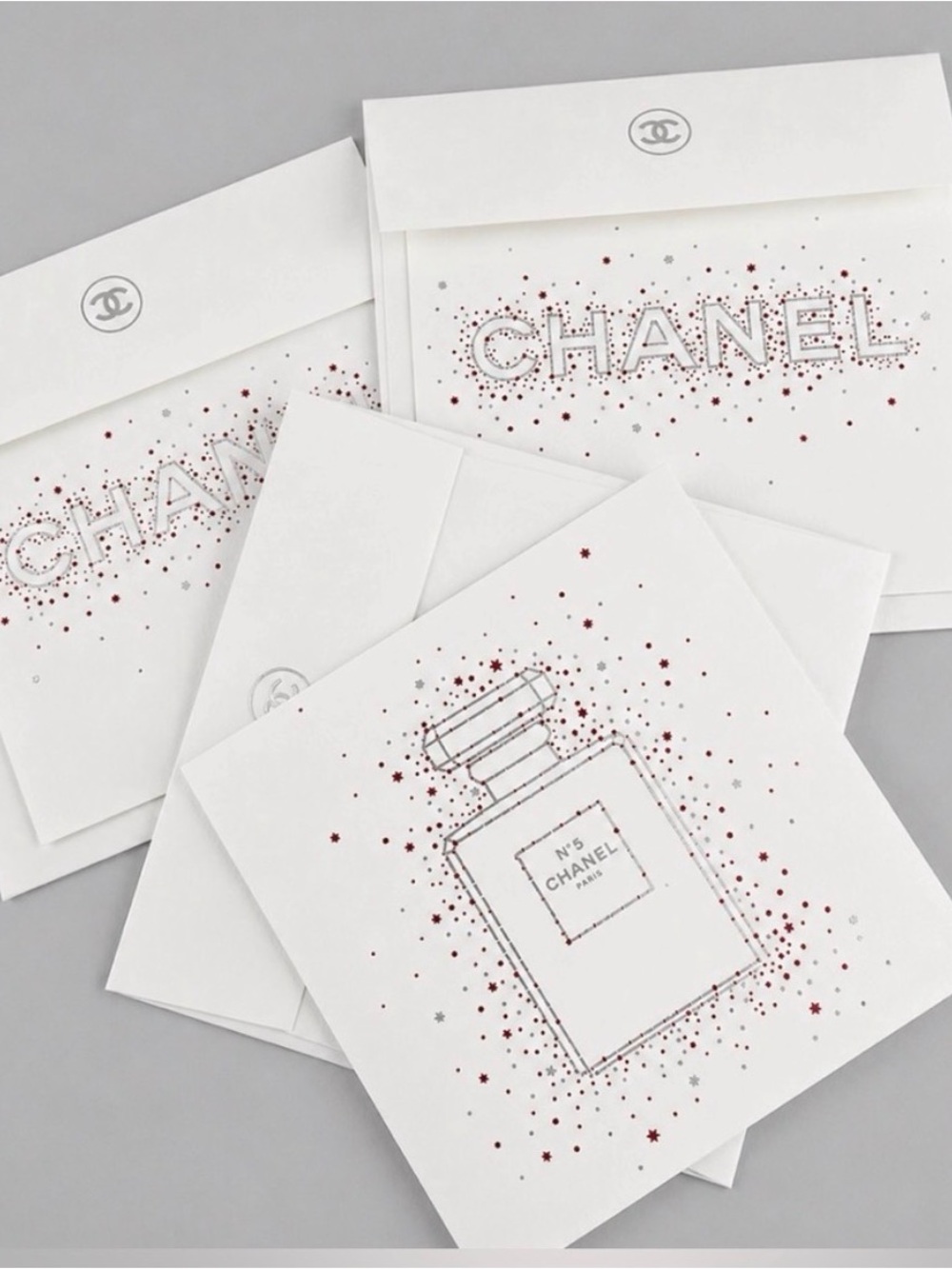 CHANEL Limited Edition Stationery Postcard & Envelope Set 3pc